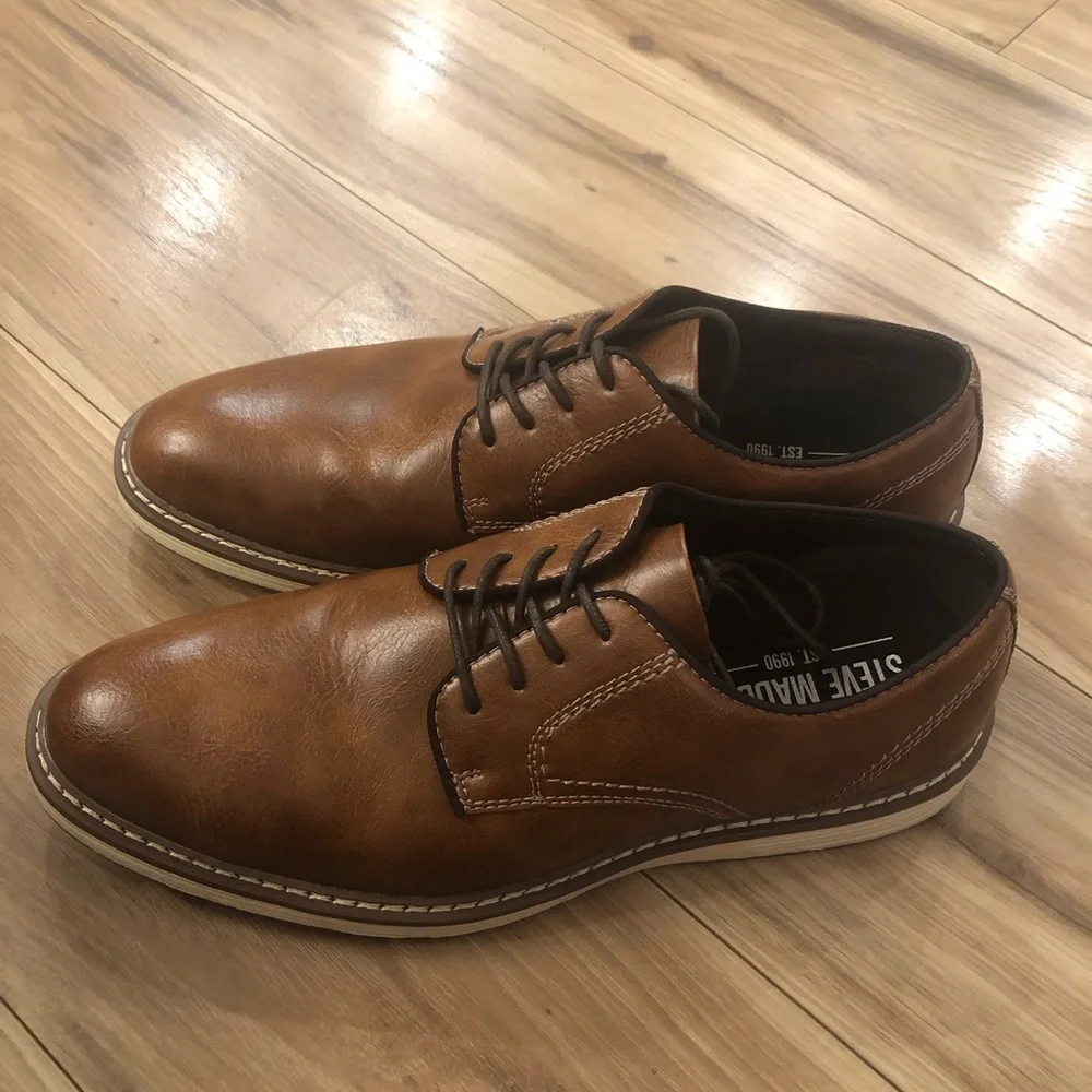 Steve Madden “P-Jansen” Men’s Office Oxford Dress Shoe, Brown, US Size 9
